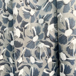 Bleues Éclosions Chenille Double Face Fleurs Œpaques Rideaux 2
