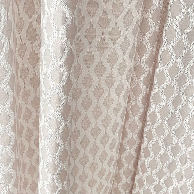 Enchanté Ogee Scintillant Géométrique Gris Taupe Rideaux 1