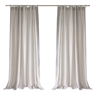 Enchanté Ogee Scintillant Géométrique Gris Taupe Rideaux 7
