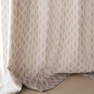 Enchanté Ogee Scintillant Géométrique Gris Taupe Rideaux 3