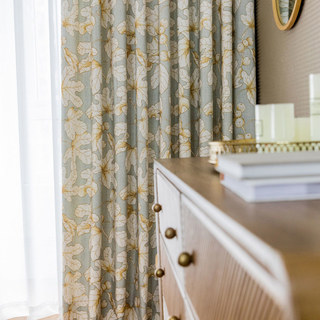 Fig Trees Vert Sauge et Marron Rideau Floral 4