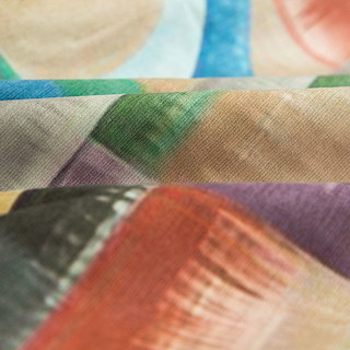 Mod Geo Fusion Rideau Chenille Géométrique Multicolore 3