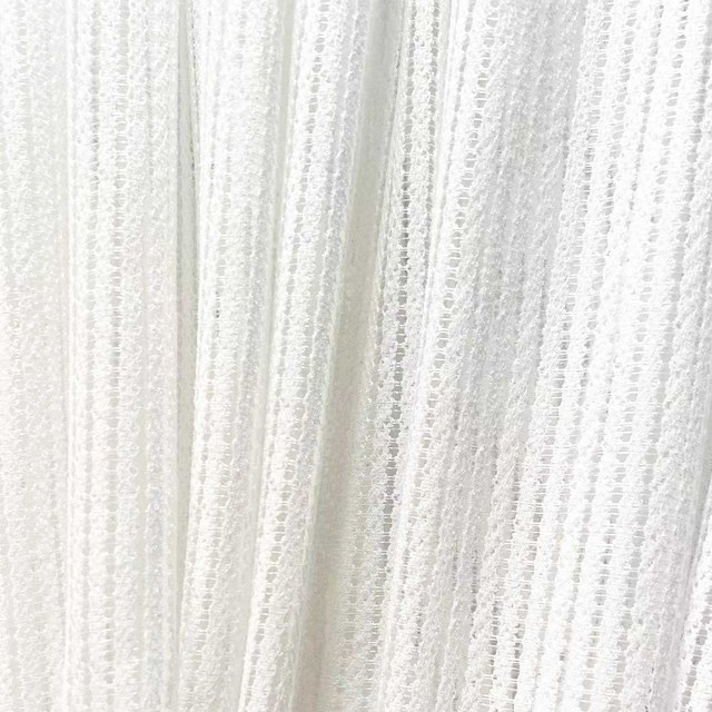 Moonstone Ivoire Blanc Rideau Voile Texturé Rayé 1