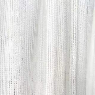 Moonstone Ivoire Blanc Rideau Voile Texturé Rayé 4
