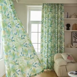 Feuilles tropicales de Palm Delight Rideau bleu vert