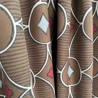 Quatrefoil Delight Rideaux Géométriques Marron Chenille 3