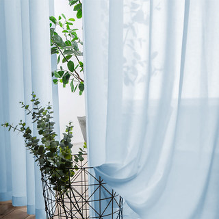 Douce Brise Bébé Bleu Voilage Chiffon Rideau 2