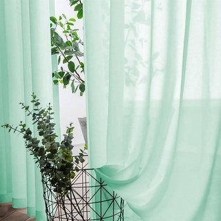 Doux Brise Vert Menthe Rideau Voile Chiffon 3