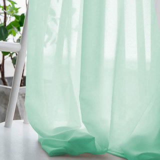 Doux Brise Vert Menthe Rideau Voile Chiffon 2