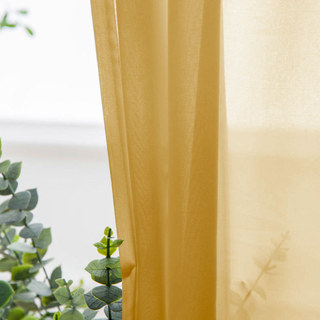 Douce Brise Moutarde Jaune Rideau Voile Chiffon