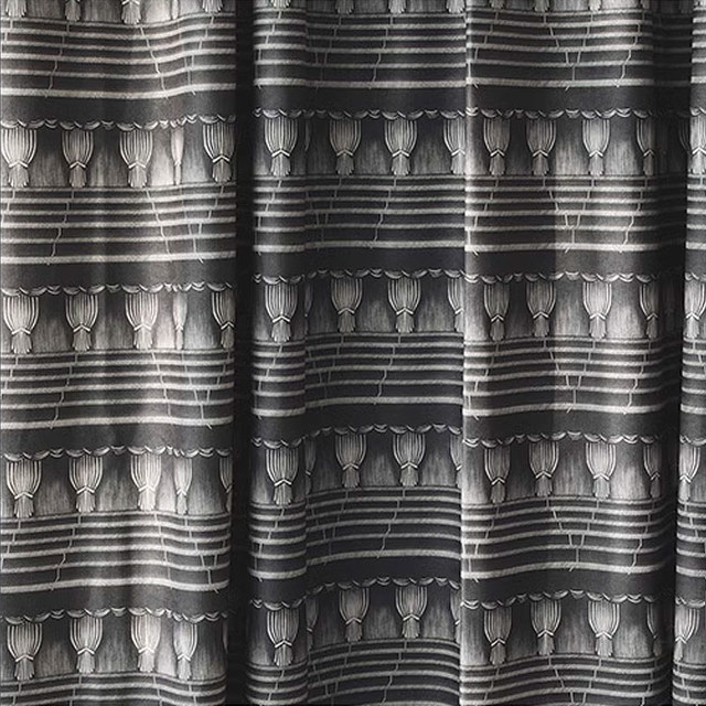 Stage Noir Moderne Rideau en Chenille Noir et Blanc 1
