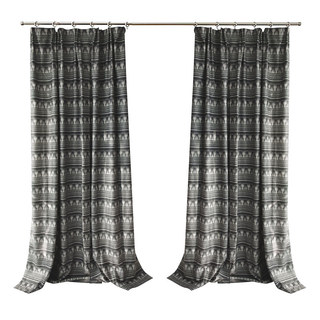Stage Noir Moderne Rideau en Chenille Noir et Blanc 4