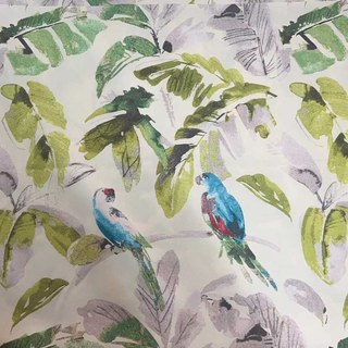 Verde Vista Feuilles Tropicales et Rideau Vert Perroquets 5