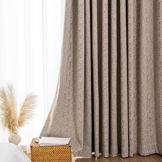 Allure Rideau en jacquard de luxe beige et crème avec dentelle