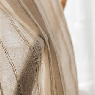 Bliss Rayé Lin Style Voile Rideau Crème 8