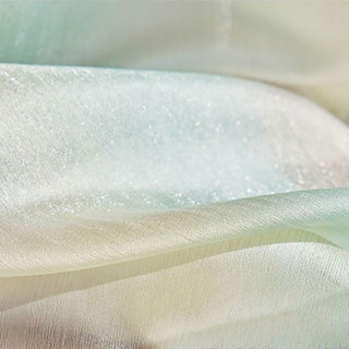 Paris Cascade Shimmering Green Lilac Gold Ombre Voile Curtain 7
