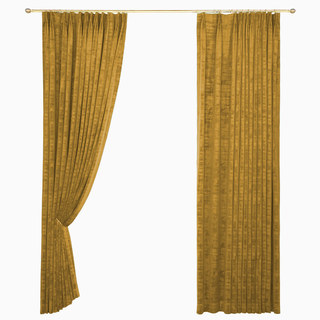 Rideau en velours texturé premium moutarde jaune doré 4