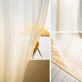 Reef Ripple Ombre Jaune Rideau Voile