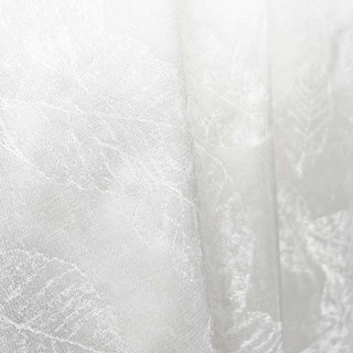 Feuilles Scintillantes Rideau Voile Ivoire Blanc 3