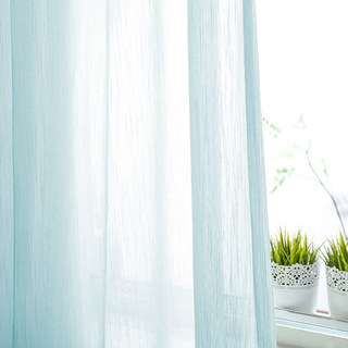 Soie Cascade Bleu Clair Chiffon Voile Rideau