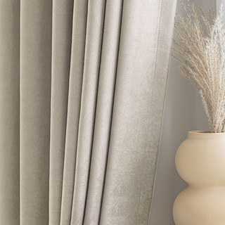 Smart Space Double Sided Beige Cream Vegan Suede Rideaux