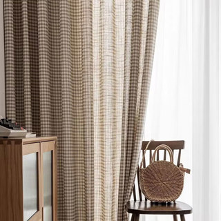 Farmhouse Charm Linen Style Mocha Brown Gingham Check Curtains
Rideaux à carreaux gingam marron mocha style lin charme de ferme 2