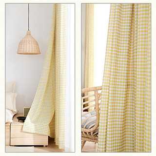Farmhouse Charm Linen Style Yellow Gingham Check Curtains
Rideaux à carreaux gingam jaunes, style lin, charme champêtre 4
