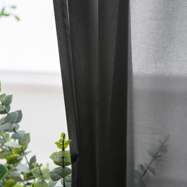 Douce Brise Rideau Voile Chiffon Noir 1