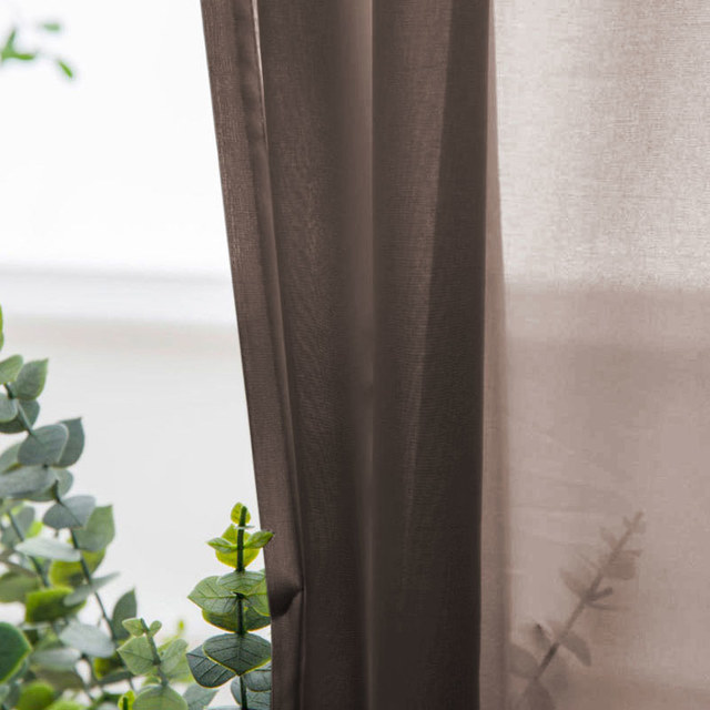 Brune légère en mousseline de voile Rideau 1