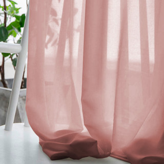 Brise Douce Rideau Voile Chiffon Rose Corail 2