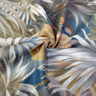 Tropicana Delight Rideau Multicolore Pastel Turquoise Bleu Motif Floral Palmier 4