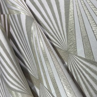 Deco Diamant Jacquard Géométrique Crème Or Faux Soie Rideaux 3