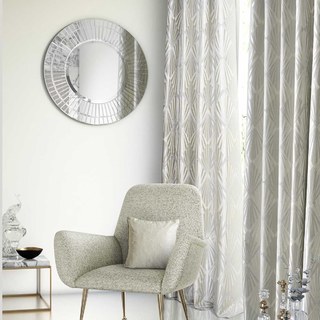 Deco Diamant Jacquard Géométrique Crème Or Faux Soie Rideaux 1