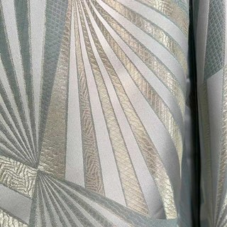 Deco Diamond Jacquard Géométrique Canard Bleu & Or Rideaux Faux Soie 4