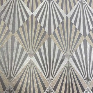 Deco Diamond Jacquard Géométrique Taupe Gris Rideaux en Faux Soie
