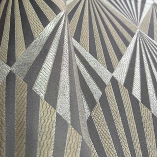 Deco Diamond Jacquard Géométrique Taupe Gris Rideaux en Faux Soie 2