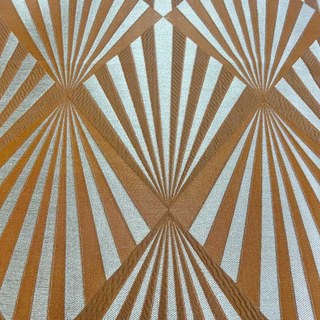 Deco Diamond Jacquard Géométrique Terracotta Orange Rideaux Faux Soie 4
