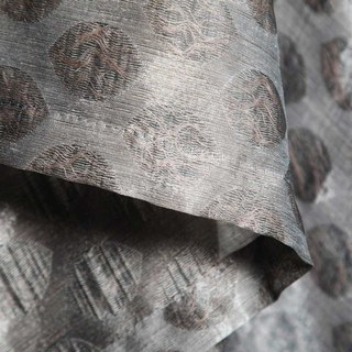 Feuillage Éthéré Luxe Jacquard Café Brun Rideaux Voile Géométriques à Pois 2
