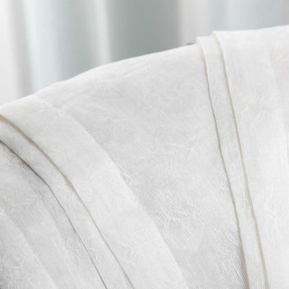 Feuillage Éthéré Luxe Jacquard Ivoire Blanc Rideaux Voile à Motifs Géométriques