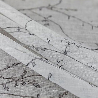 Inked Branches Noir et Blanc Rideaux Voile Floraux 4