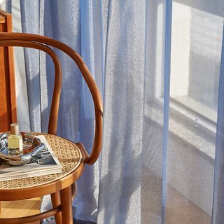 Dune de sable texturé Rideau voilé bleu brillant 3