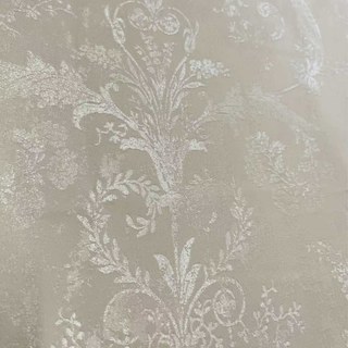 Fleur Argentée Jacquard Crème Rideau Damassé 3