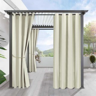 Del Mar Imperméable Anti-Lumière Crème Lin Style Rideau d'Extérieur 2