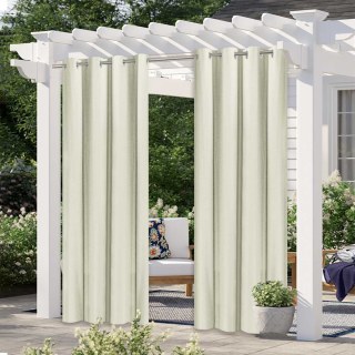 Del Mar Imperméable Anti-Lumière Crème Lin Style Rideau d'Extérieur 1