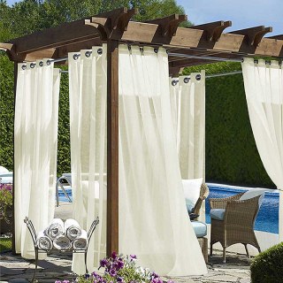 Laguna Outdoor Waterproof Crème Voile Rideau 1