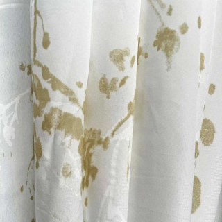 Abstraction de veil peint Aquarelle Blanc Ivoire et Rideaux de la Voile Florale Or 2