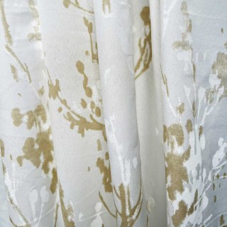 Abstraction de veil peint Aquarelle Blanc Ivoire et Rideaux de la Voile Florale Or