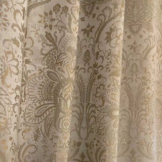 Ritz Luxe Jacquard Crème Or Damassé Floral Rideau 7