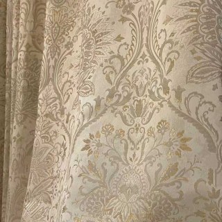 Ritz Luxe Jacquard Crème Or Damassé Floral Rideau 4