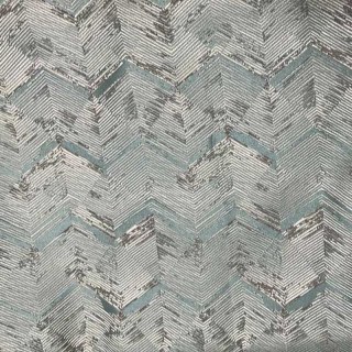 Zigzag Symphonie Chevron Canard Bleu Faux Soie Moderne Rideaux Géométriques